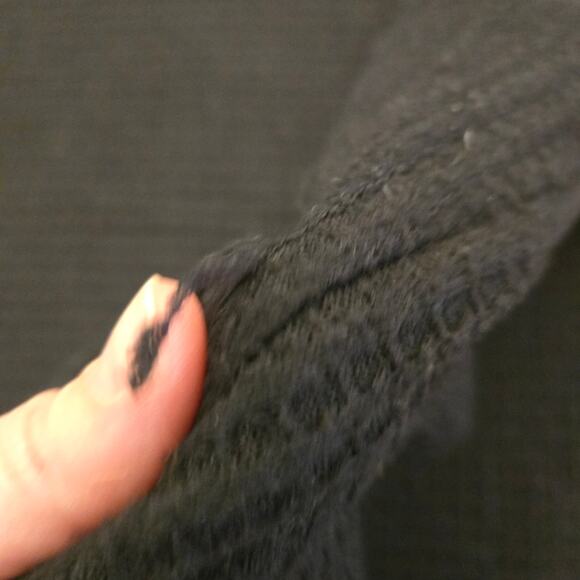 We the Free People Kitty Sz L Thermal Mock Cowl Neck Tunic Pullover Black - Picture 10 of 12